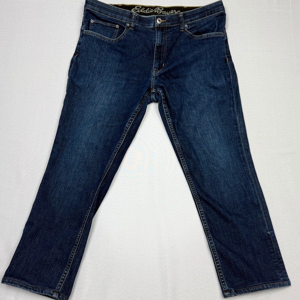 Eddie Bauer Men's Jeans 38x30 Dark Wash Straight Leg Stretch Denim
